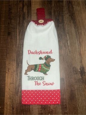 Dachshund Christmas Kitchen Hanging Towel